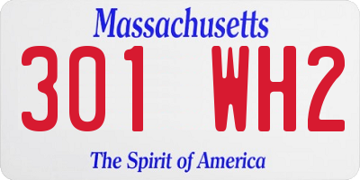 MA license plate 301WH2