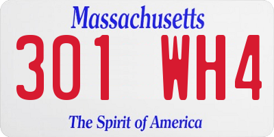 MA license plate 301WH4