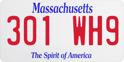 MA license plate 301WH9
