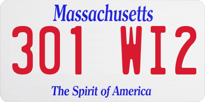MA license plate 301WI2