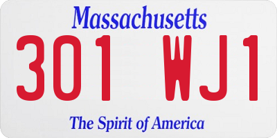MA license plate 301WJ1