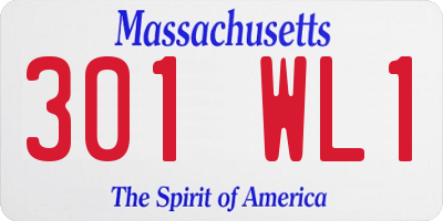 MA license plate 301WL1