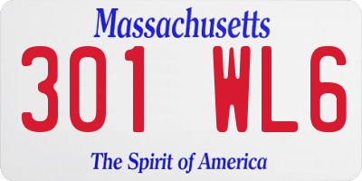 MA license plate 301WL6