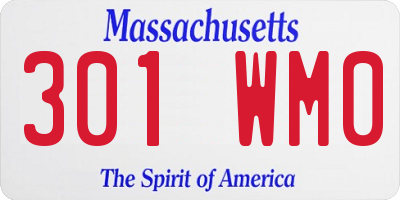 MA license plate 301WM0