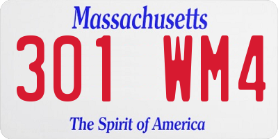 MA license plate 301WM4