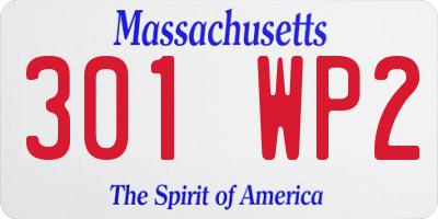 MA license plate 301WP2