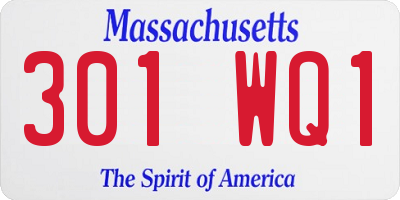 MA license plate 301WQ1