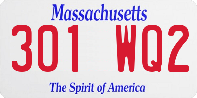 MA license plate 301WQ2