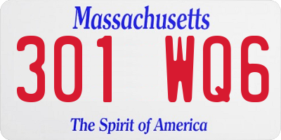 MA license plate 301WQ6