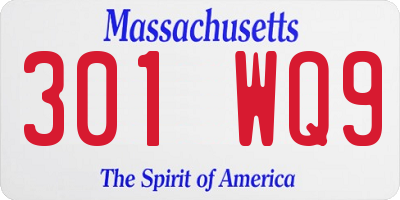 MA license plate 301WQ9