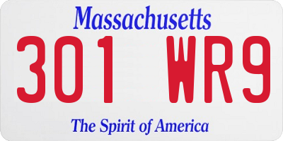 MA license plate 301WR9