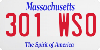 MA license plate 301WS0