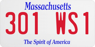 MA license plate 301WS1
