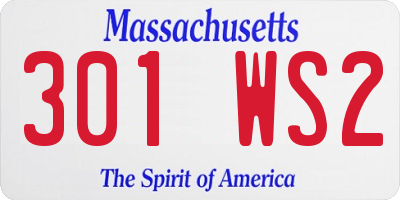 MA license plate 301WS2