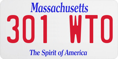 MA license plate 301WT0