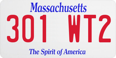MA license plate 301WT2