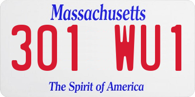 MA license plate 301WU1