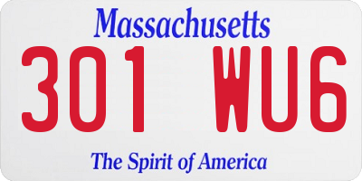 MA license plate 301WU6
