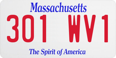 MA license plate 301WV1