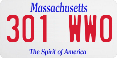 MA license plate 301WW0