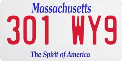 MA license plate 301WY9