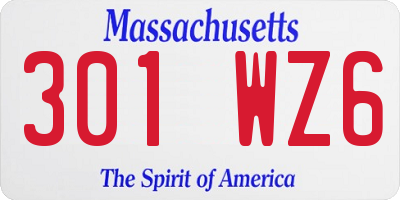 MA license plate 301WZ6
