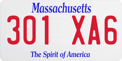 MA license plate 301XA6