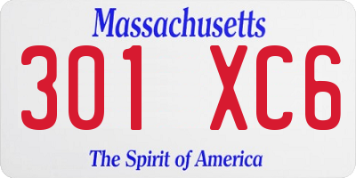 MA license plate 301XC6