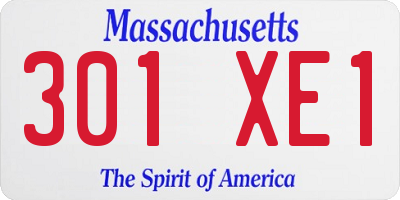 MA license plate 301XE1