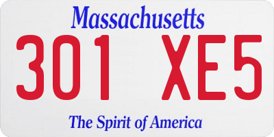 MA license plate 301XE5