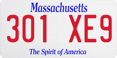 MA license plate 301XE9