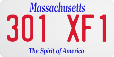 MA license plate 301XF1