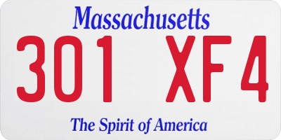 MA license plate 301XF4