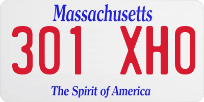 MA license plate 301XH0