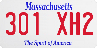MA license plate 301XH2