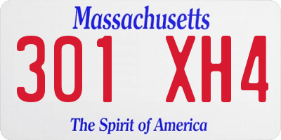 MA license plate 301XH4