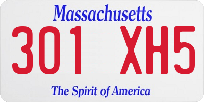 MA license plate 301XH5