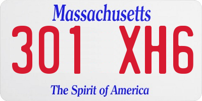 MA license plate 301XH6