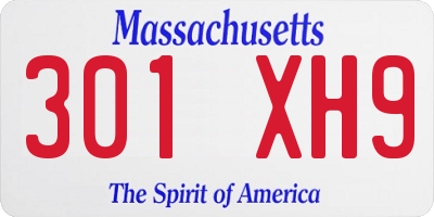 MA license plate 301XH9