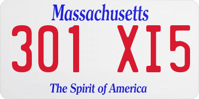 MA license plate 301XI5