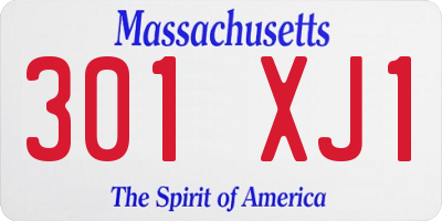 MA license plate 301XJ1