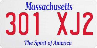 MA license plate 301XJ2