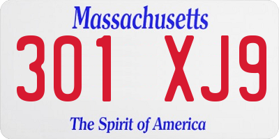 MA license plate 301XJ9