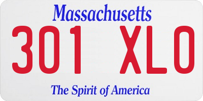 MA license plate 301XL0