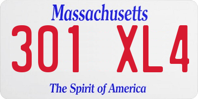MA license plate 301XL4
