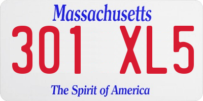 MA license plate 301XL5