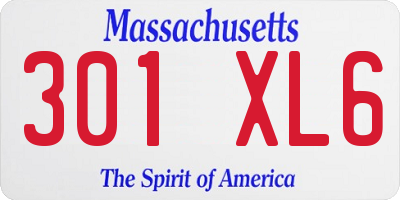 MA license plate 301XL6