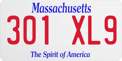 MA license plate 301XL9
