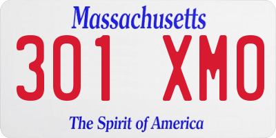 MA license plate 301XM0