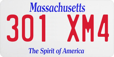 MA license plate 301XM4